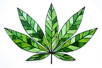 Mosaic tiles of cannabis shape plant herbs.