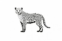 Cheetah linocut wildlife animal mammal.