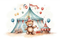 Bear circus doodle balloon cartoon cute.