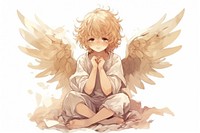 Female child angel anime representation spirituality.
