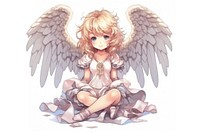 Female child angel anime representation creativity.