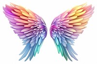 Rainbow angel wing purple white background lightweight.