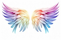 Rainbow angel wing pattern white background lightweight.
