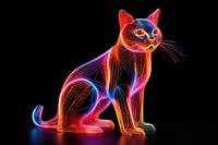 Neon cat wireframe light animal mammal.