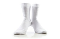 Pair of white sock white background fracture footwear.