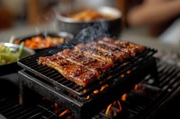 Korean pork belly grill cooking grilling meat.