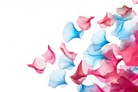 Photo of flying petals backgrounds red white background.