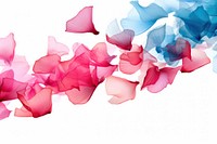 Photo of flying petals backgrounds red white background.