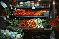 Market fruit food arrangement.
