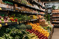 Supermarket arrangement consumerism greengrocer.