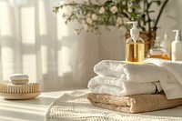 Bottle towel spa container.
