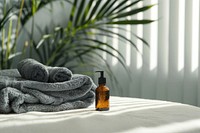 Bottle towel spa relaxation.