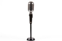 Vintage Microphone with stand microphone white background performance.