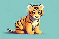 Tiger pixel wildlife animal mammal.