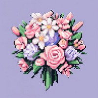 Bouquet pixel art graphics pattern.