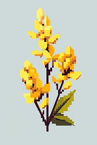 Forsythia flower pixel plant art freshness.
