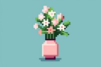 Flower vase pixel art graphics plant.