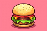 Hamburger pixel food freshness sandwich.