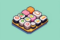 Sushi pixel rice food meal.
