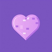 Heart purple shape pixelated.