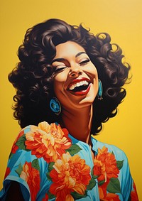 A Latina Caribbean woman smile portrait laughing.