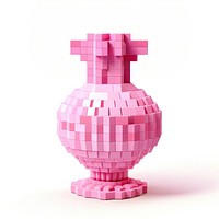 Pink vase toy art white background creativity.
