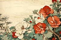 Ukiyo-e art print style flower backgrounds pattern drawing.