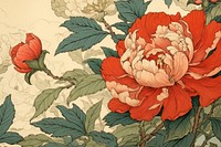 Ukiyo-e art print style peony backgrounds pattern flower.