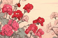 Ukiyo-e art print style sweet pea backgrounds pattern flower.