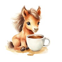 Baby horse pop teacup animal cartoon mammal.