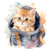 Cat pop on bag animal cartoon mammal.