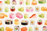 Sushi pattern background backgrounds food rice.