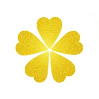 Clover icon yellow flower symbol.