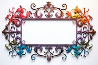 Colorful iron frame rectangle art white background.