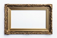 Gold and black frame rectangle photo white background.