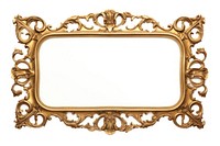 Gold iron frame rectangle mirror photo.
