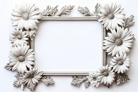 Daisy silver frame flower white white background.