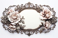 Iron peony frame flower white background accessories.