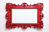 Iron red frame rectangle white background architecture.