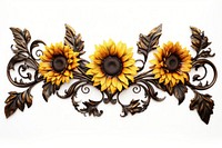 Iron sunflower frame pattern plant art.