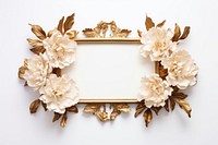 Peony gold frame flower white photo.