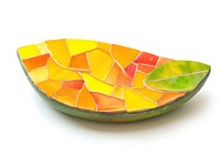 Mosaic tiles of mango shape glass art.