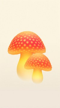 Abstract blurred gradient illustration dot mushrooms fungus agaric yellow.