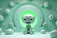 Aliens background cartoon robot green.