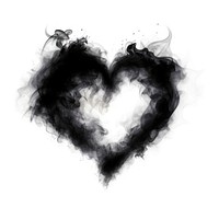Abstract smoke of heart black white white background.