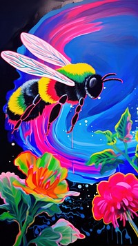 Bee painting animal insect.