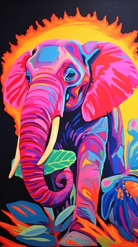 Elephant painting animal mammal.