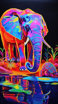 Elephant wildlife painting animal.