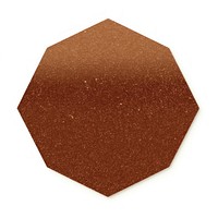 Octagon icon shape brown white background.