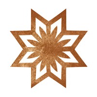 Octagram icon shape brown white background.